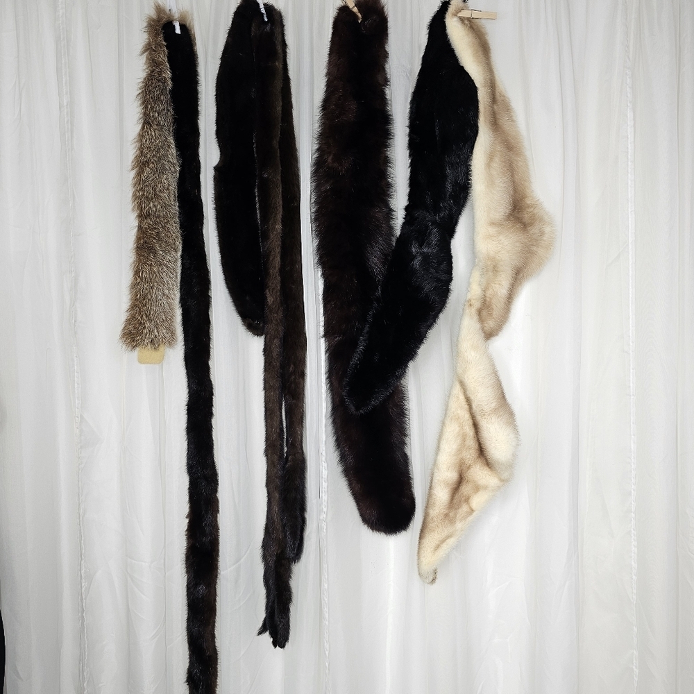 7 Various Real Fur Remnants  - Great For Project, DIY, Crafting, Costume, Design